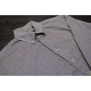 Gitman Bros Shirt Mens L Multicolor Check Long Sleeve Button Down Cotton USA
